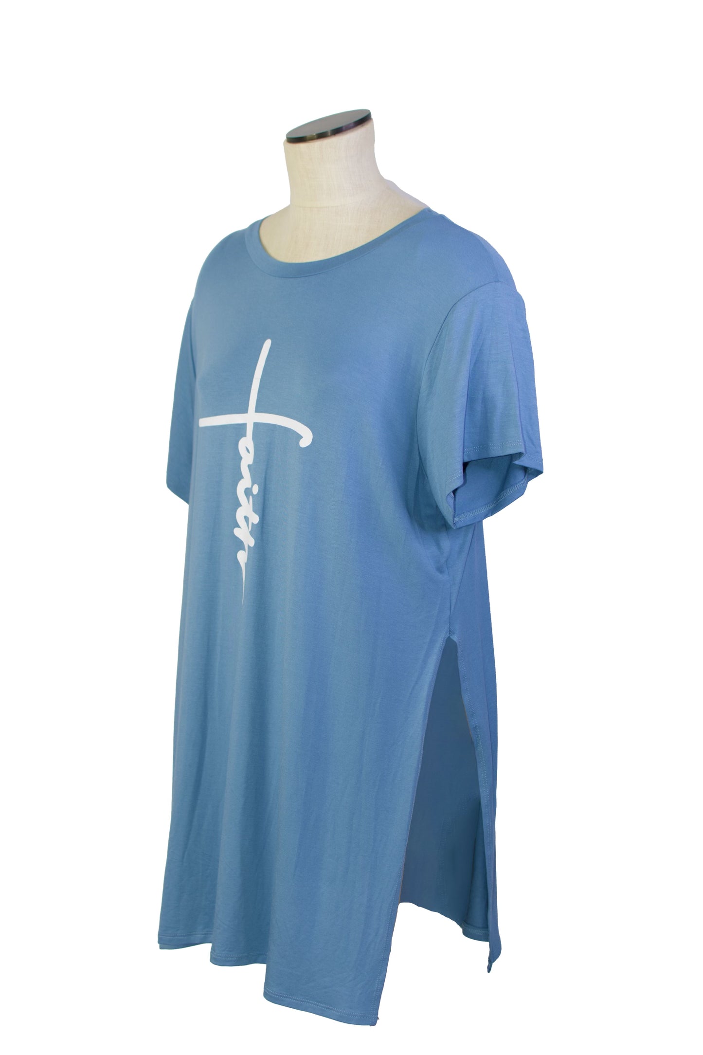 Woman’s Faith Tshirts with Split on the Sides