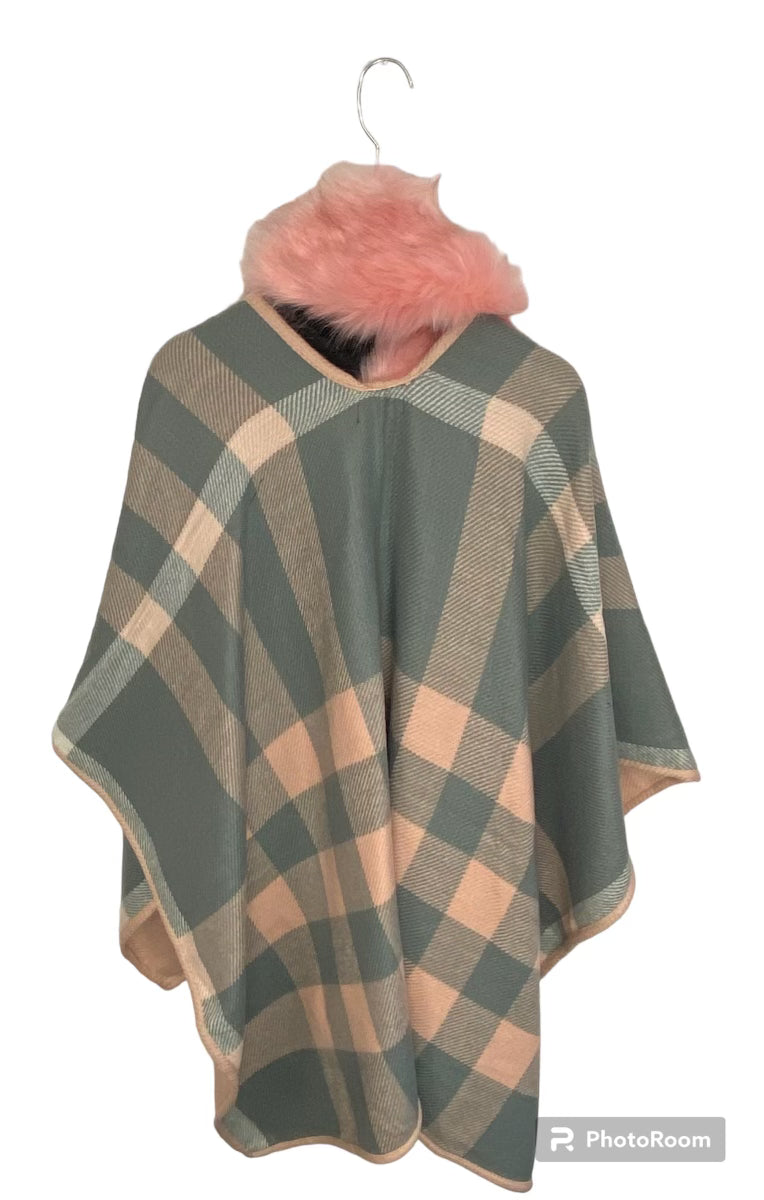 Peach and Grey Cardigan Shawl