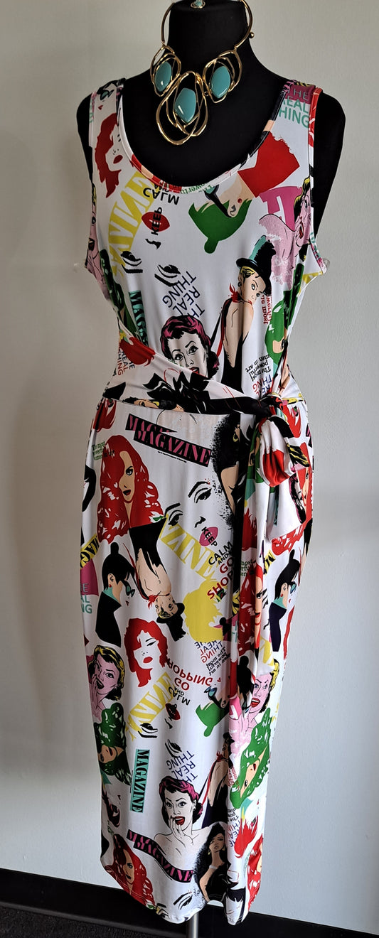 Magazine print dress