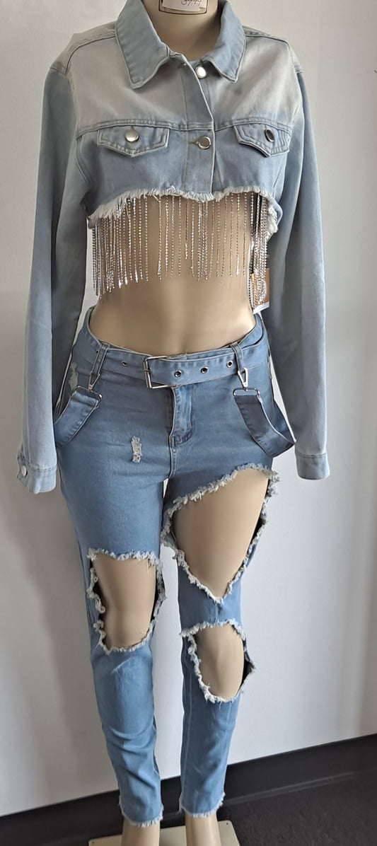 Denim and stones (Jacket and Pants sold separately, price per item)