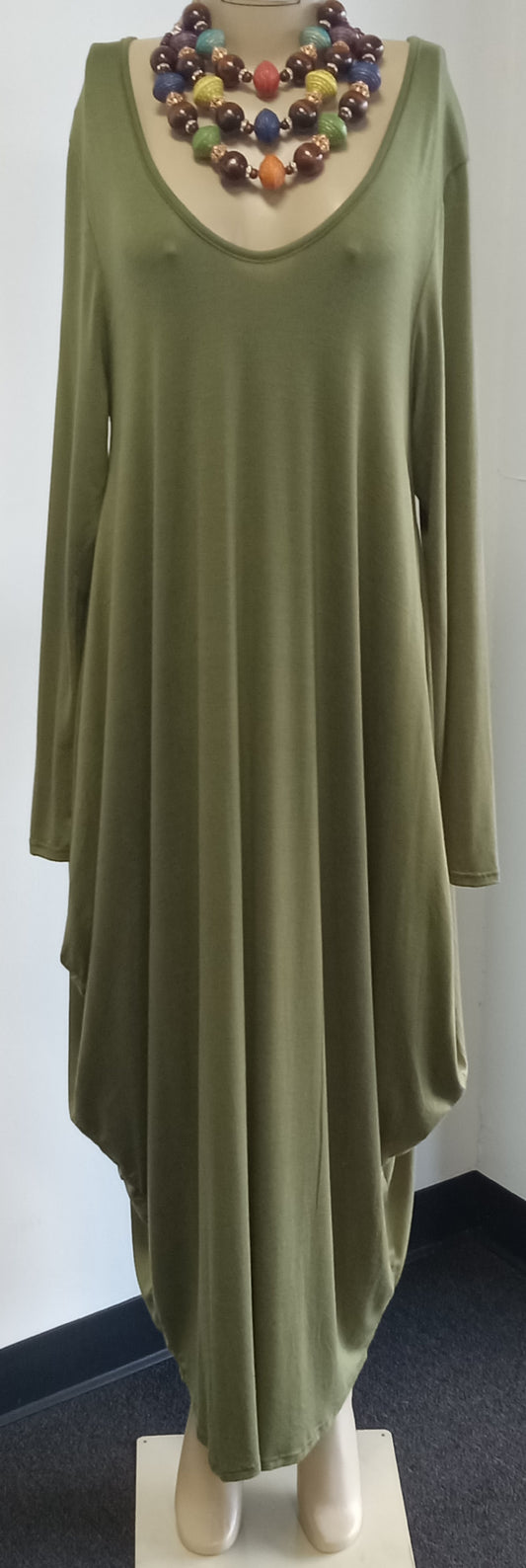 Green flow dress