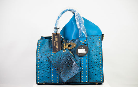 Dexulity Handbag - 3 Piece Set (Blue)