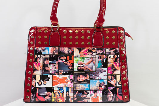 Michelle Obama Print Handbag (Red)